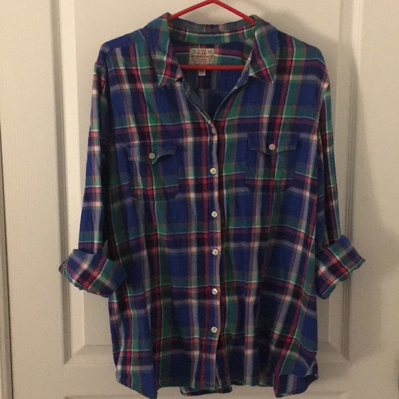 Old Navy Tops - Colourful plaid button down
